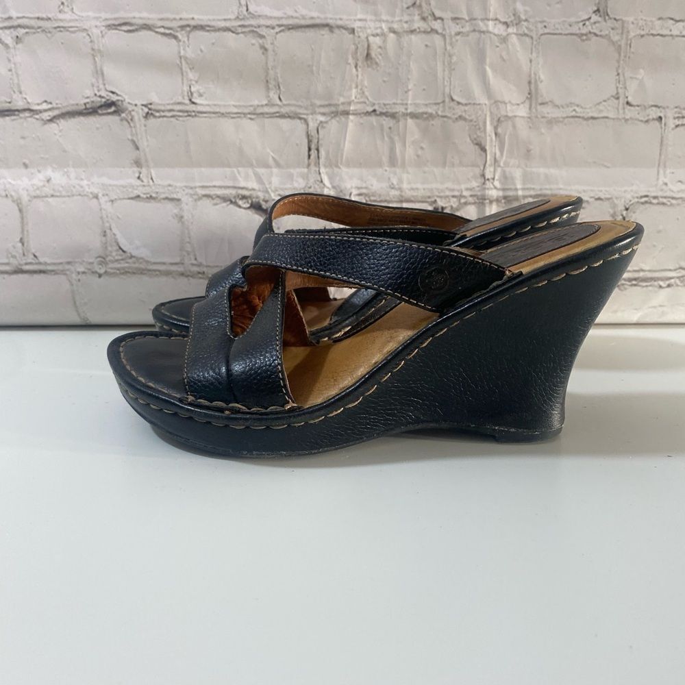 Women's Black Wedge Sandals